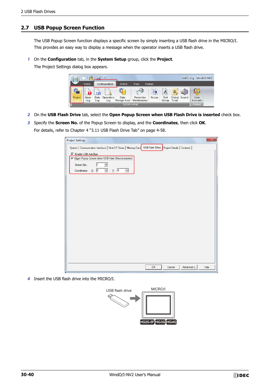 7 usb popup screen function, Usb popup screen function -40 | IDEC High Performance Series User Manual | Page 1284 / 1448