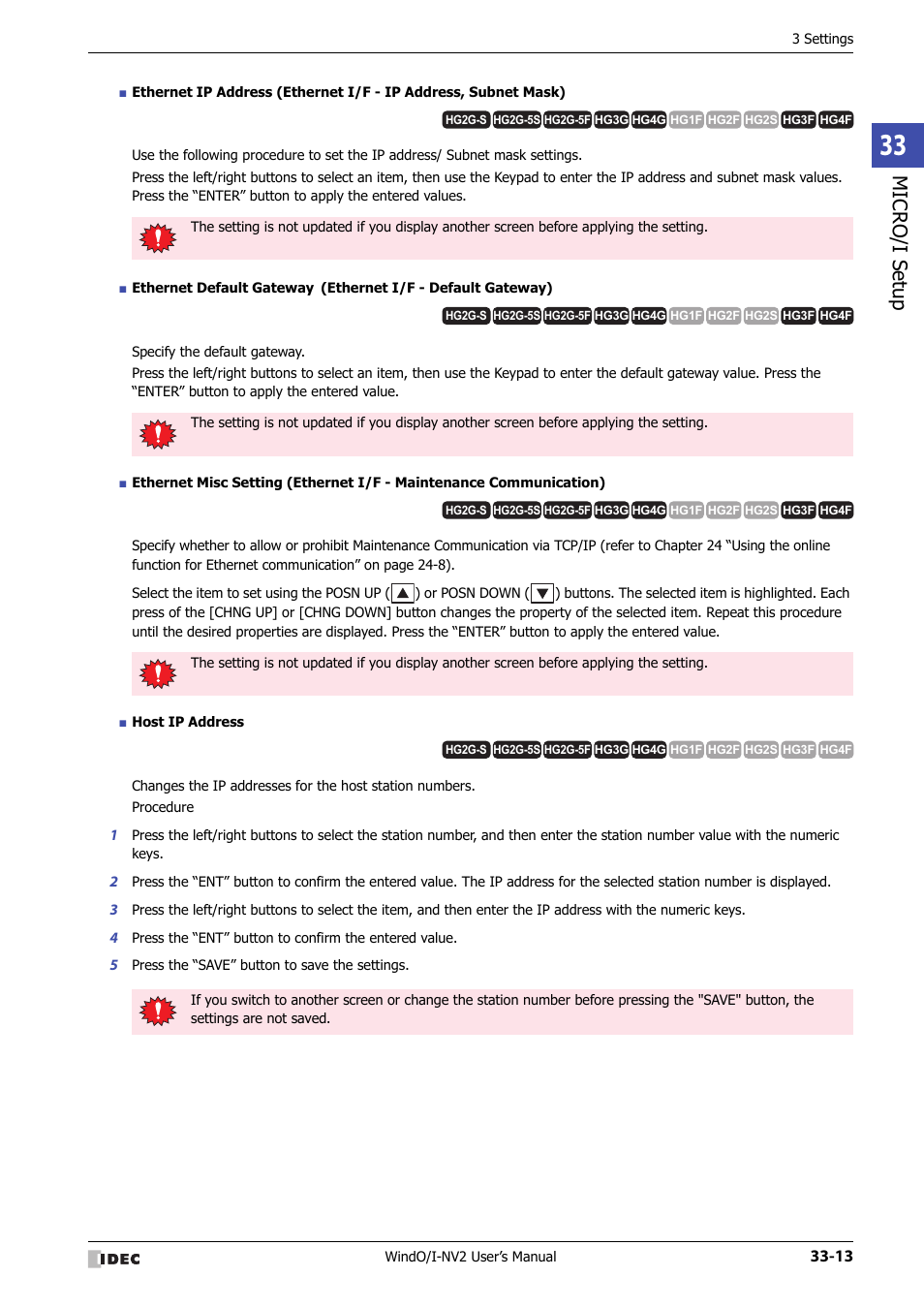 Micro/ i setup | IDEC High Performance Series User Manual | Page 1313 / 1448