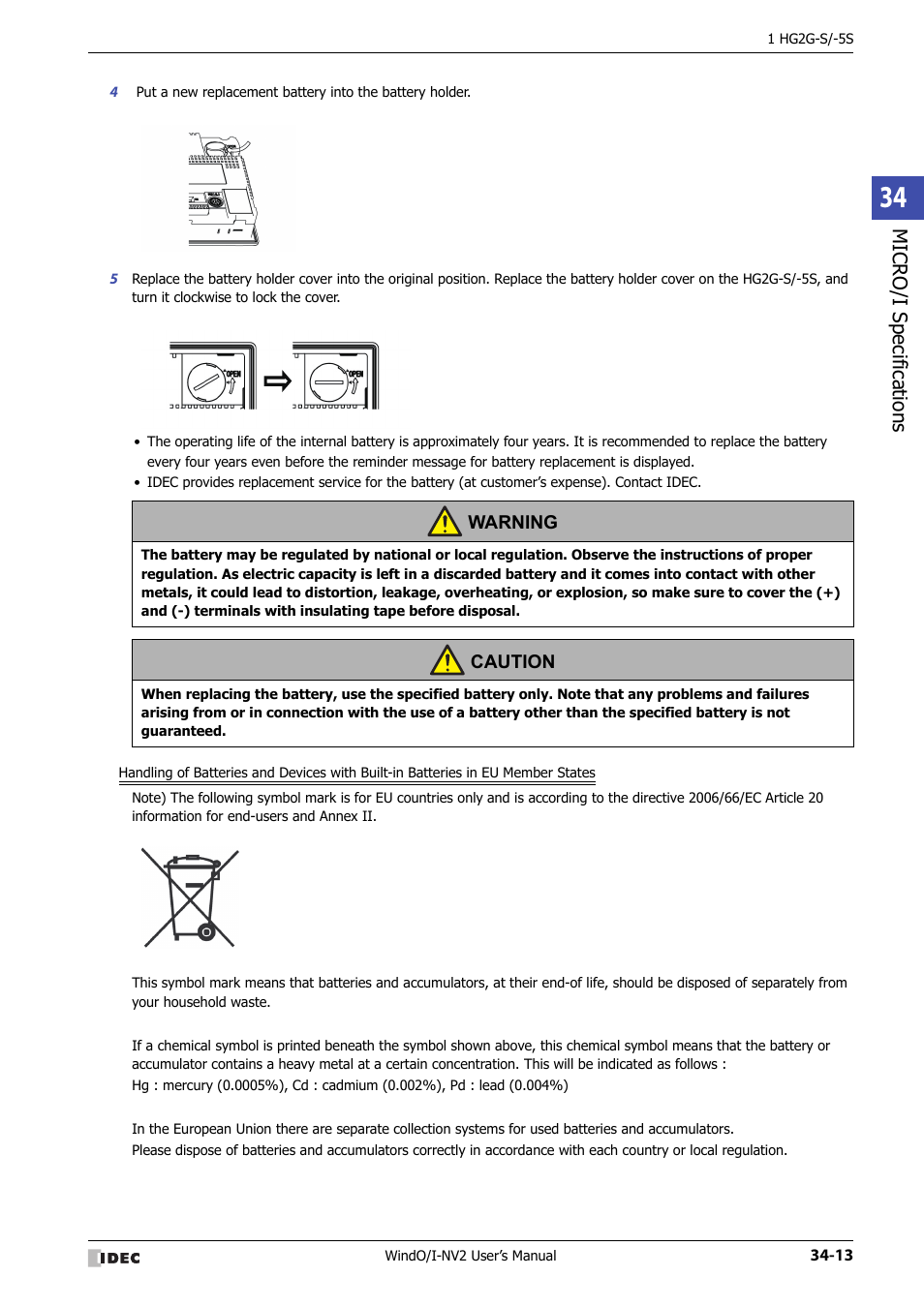 Micro/ i specif ication s | IDEC High Performance Series User Manual | Page 1329 / 1448