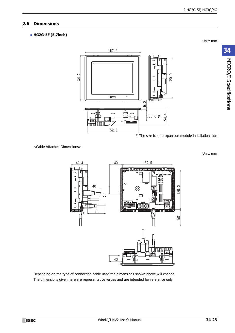 6 dimensions, Dimensions -23 | IDEC High Performance Series User Manual | Page 1339 / 1448
