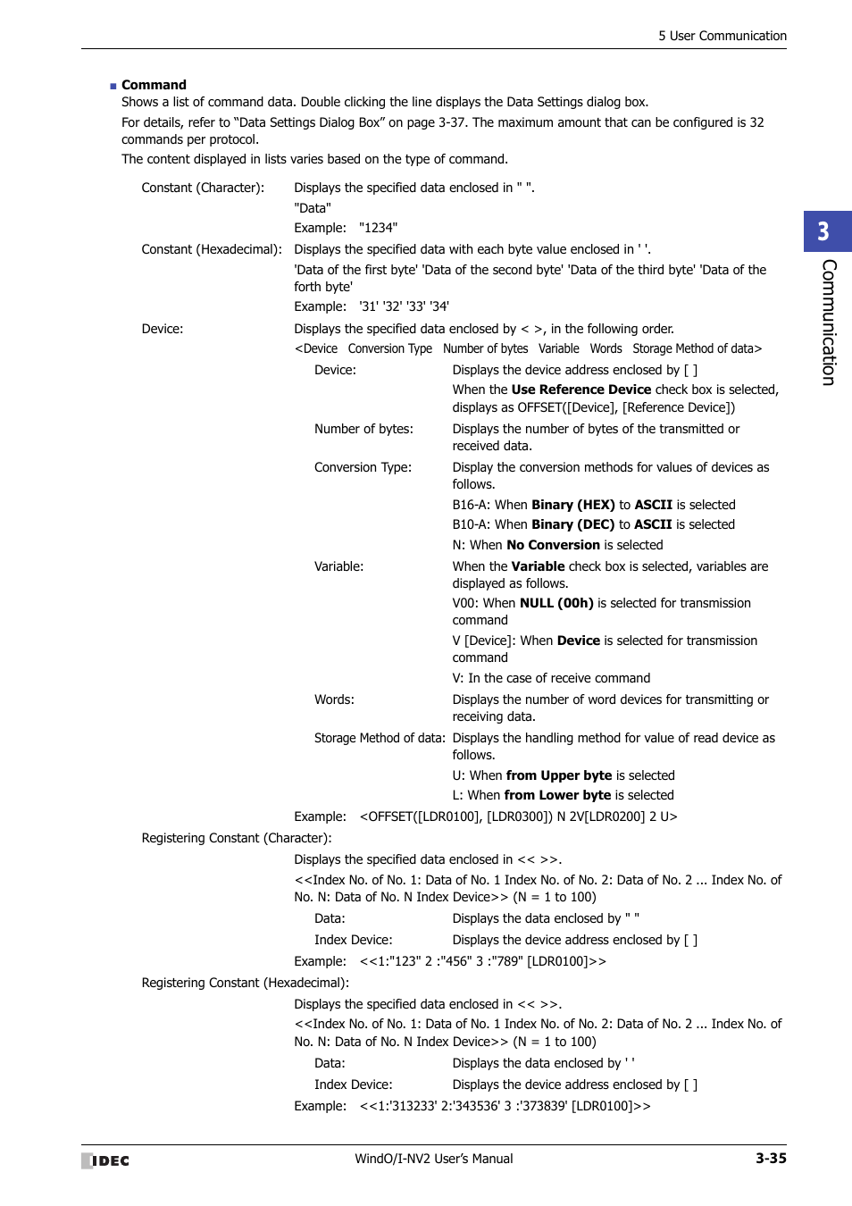 Communic ation | IDEC High Performance Series User Manual | Page 137 / 1448