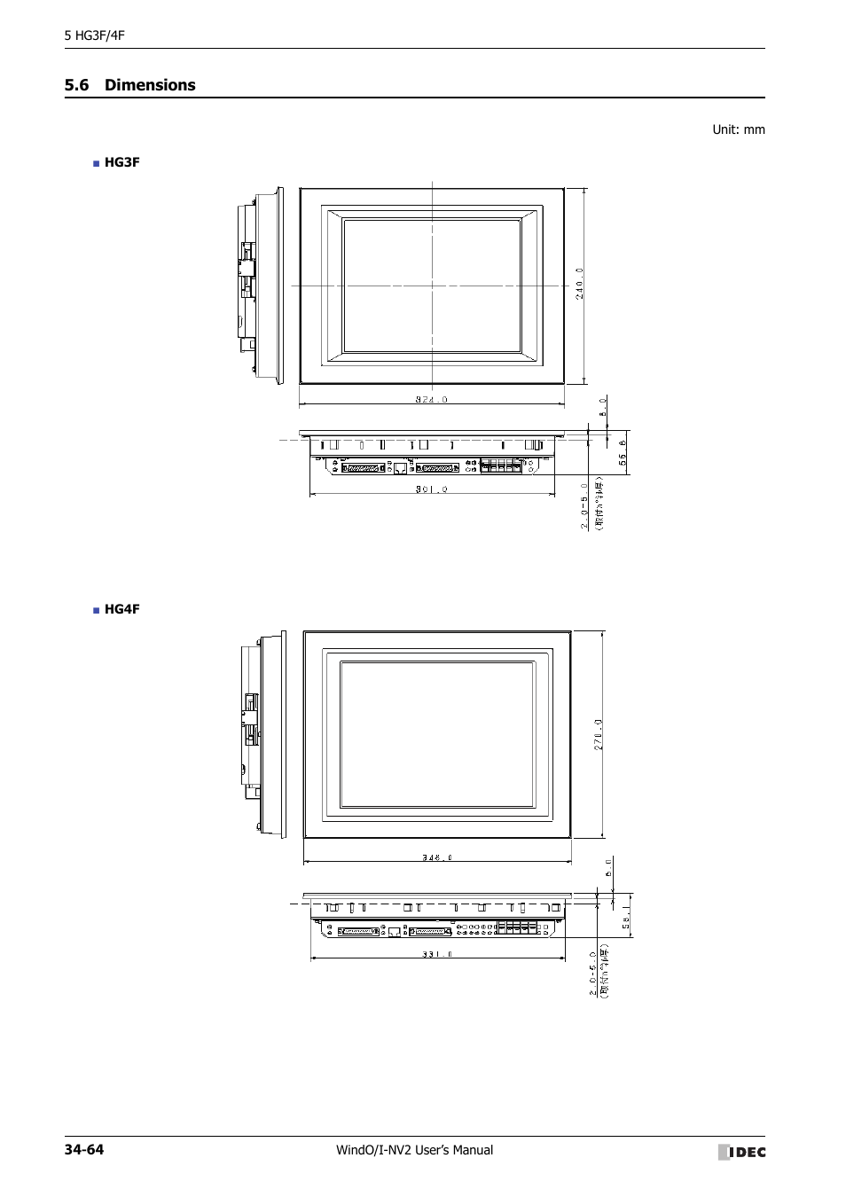 6 dimensions, Dimensions -64 | IDEC High Performance Series User Manual | Page 1380 / 1448