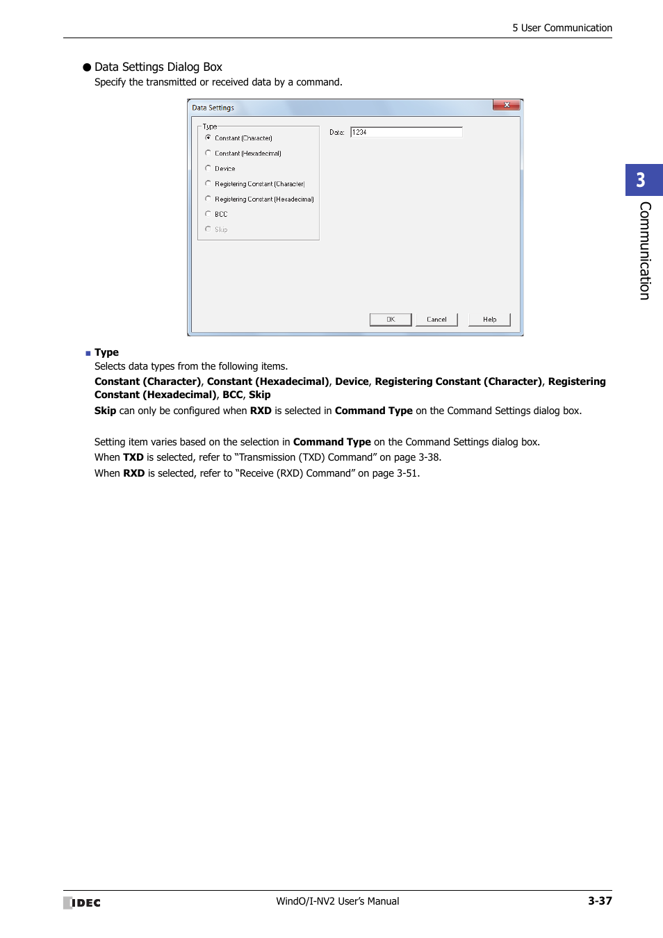 Data settings dialog box | IDEC High Performance Series User Manual | Page 139 / 1448