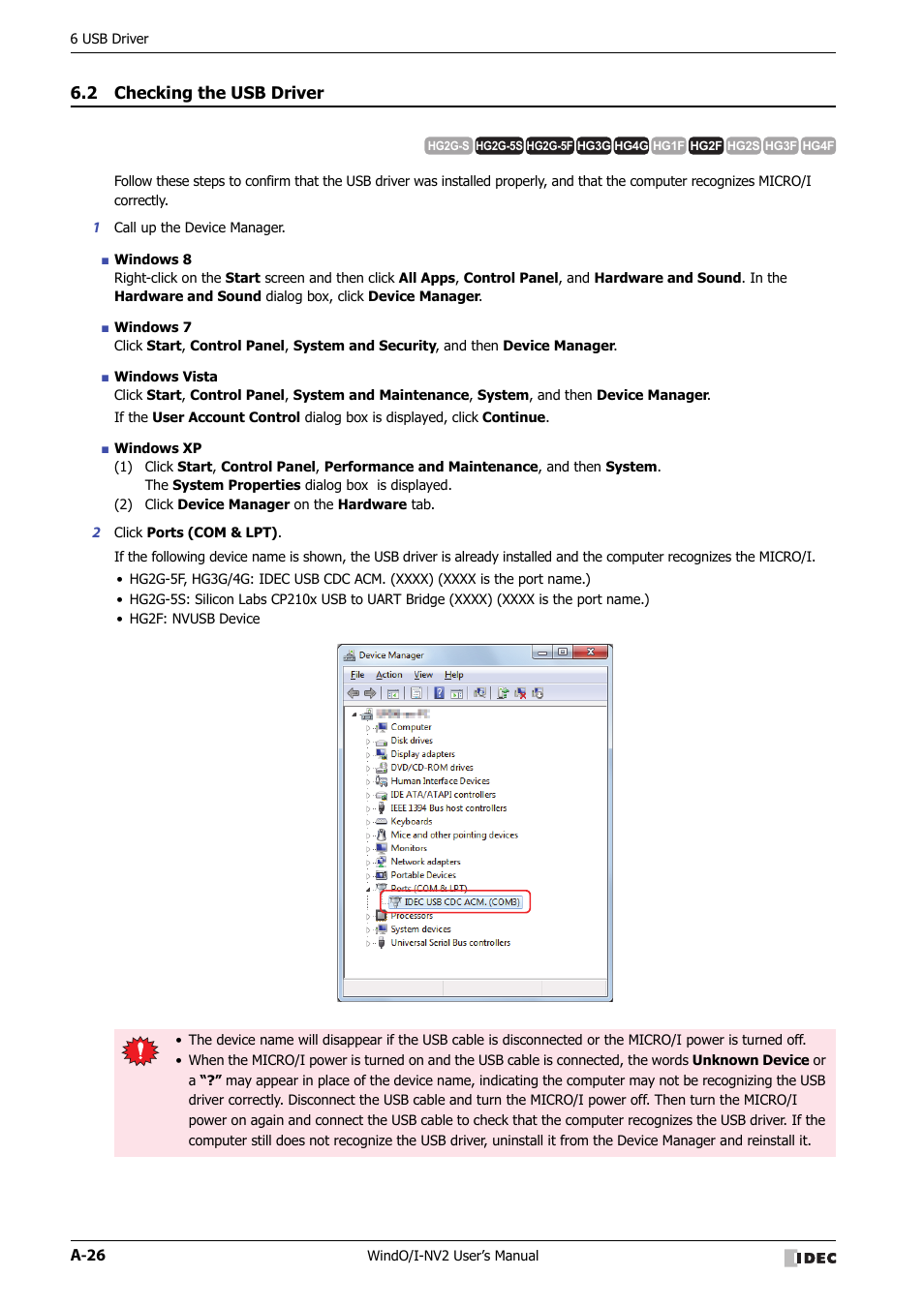 2 checking the usb driver | IDEC High Performance Series User Manual | Page 1438 / 1448