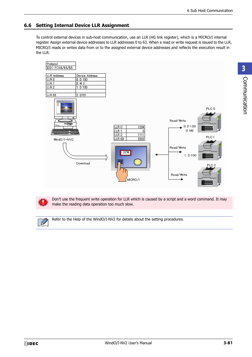 6 setting internal device llr assignment, Setting internal device llr assignment -81 | IDEC High Performance Series User Manual | Page 183 / 1448