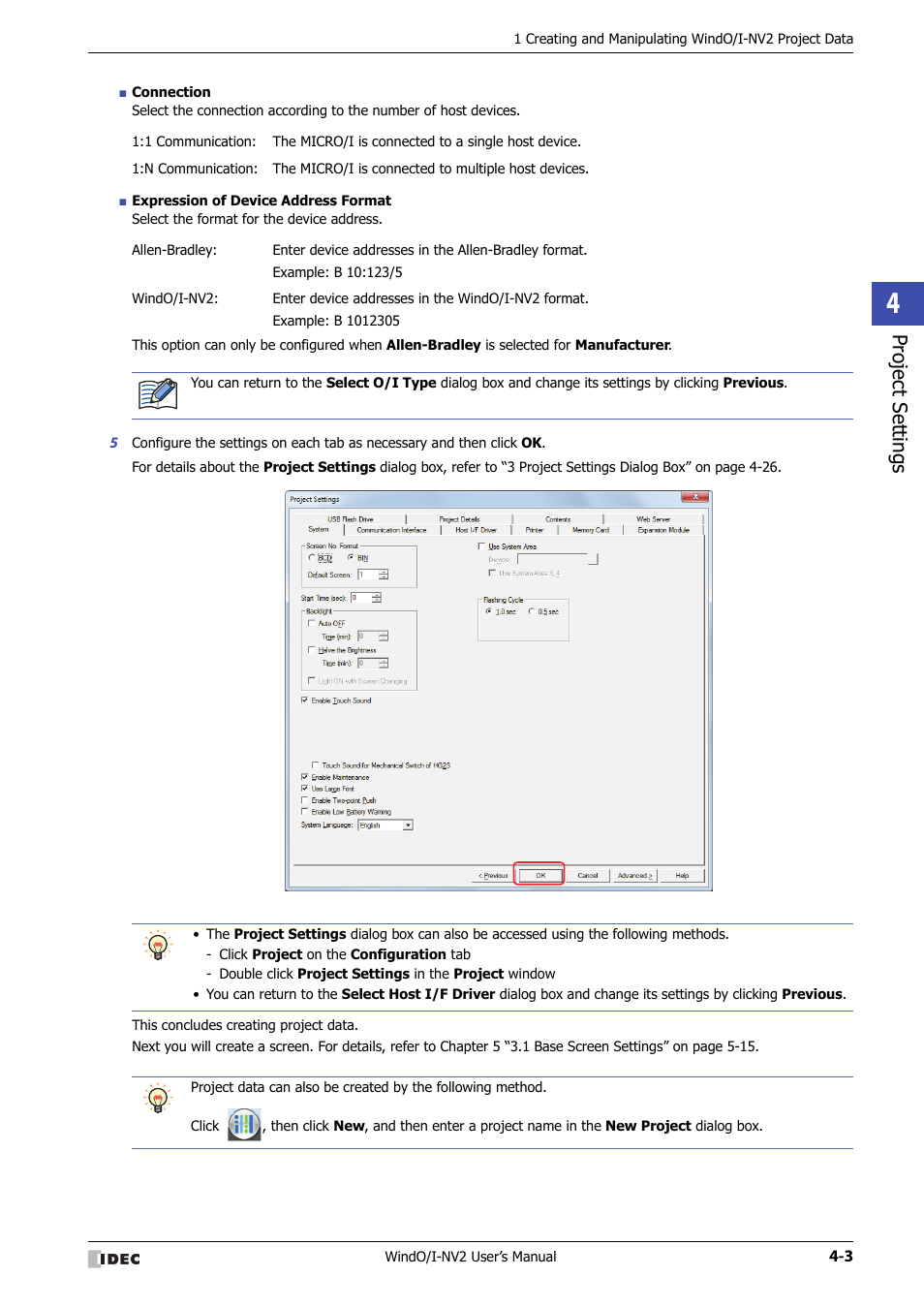 Project set tings | IDEC High Performance Series User Manual | Page 189 / 1448