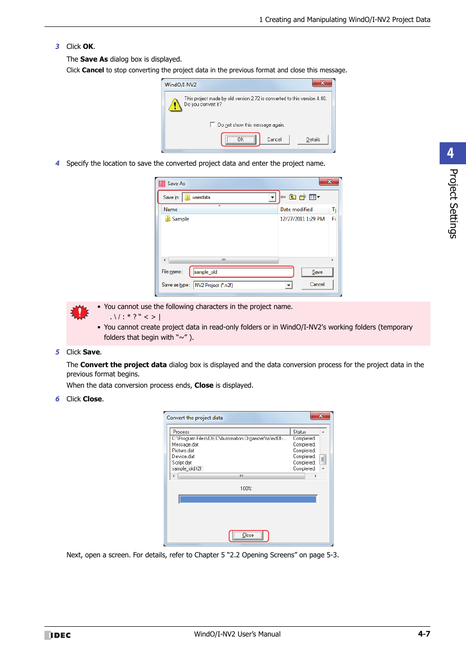 Project set tings | IDEC High Performance Series User Manual | Page 193 / 1448