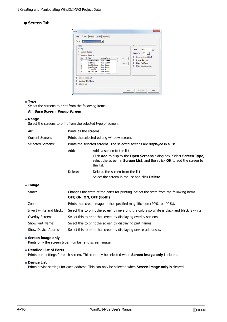 Screen tab | IDEC High Performance Series User Manual | Page 202 / 1448