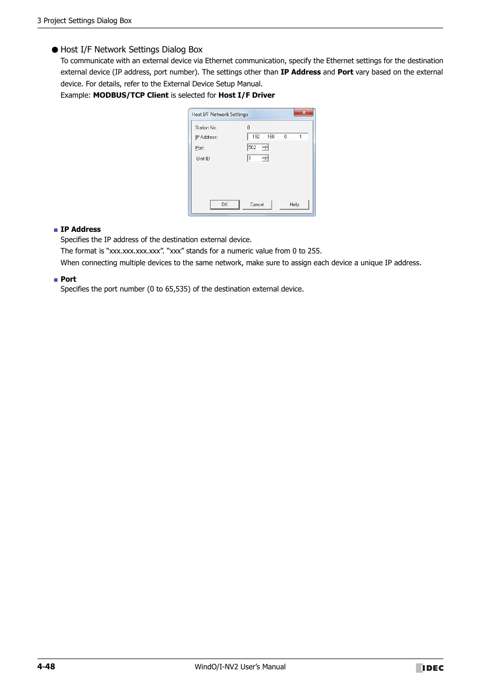 Host i/f network settings dialog box | IDEC High Performance Series User Manual | Page 234 / 1448