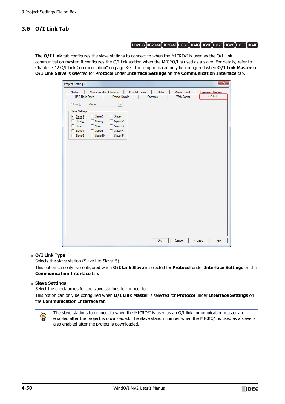 6 o/i link tab, O/i link tab -50 | IDEC High Performance Series User Manual | Page 236 / 1448