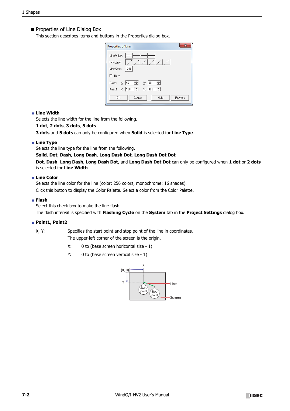 Properties of line dialog box | IDEC High Performance Series User Manual | Page 296 / 1448