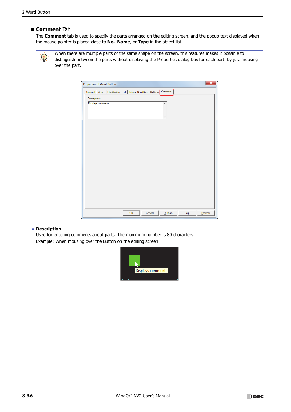 Comment tab | IDEC High Performance Series User Manual | Page 360 / 1448