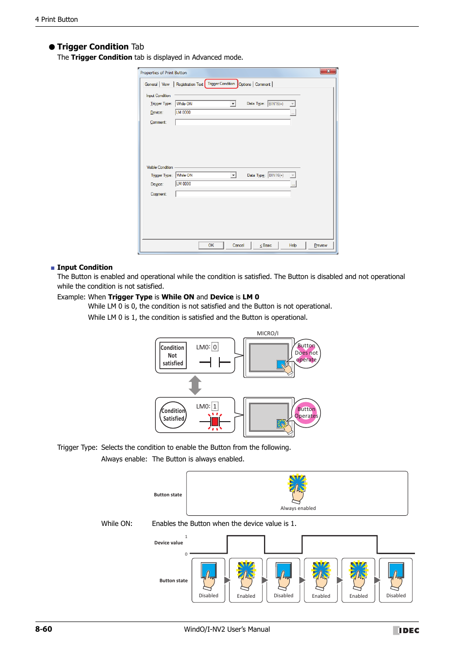 Trigger condition tab | IDEC High Performance Series User Manual | Page 384 / 1448