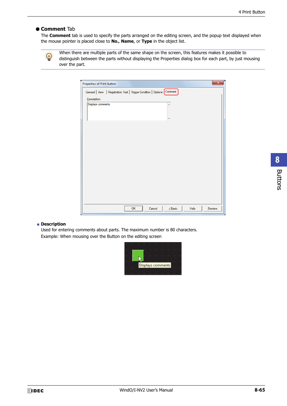 Comment tab | IDEC High Performance Series User Manual | Page 389 / 1448