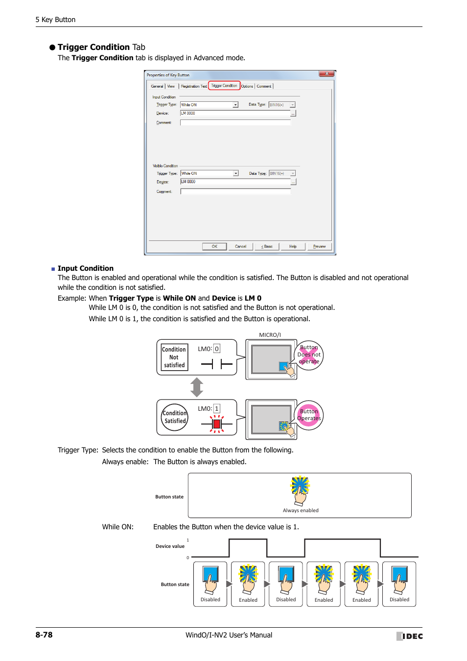 Trigger condition tab | IDEC High Performance Series User Manual | Page 402 / 1448