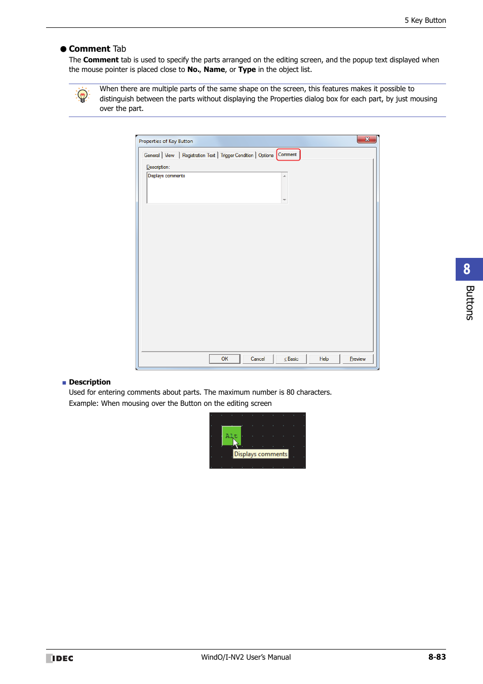 Comment tab | IDEC High Performance Series User Manual | Page 407 / 1448