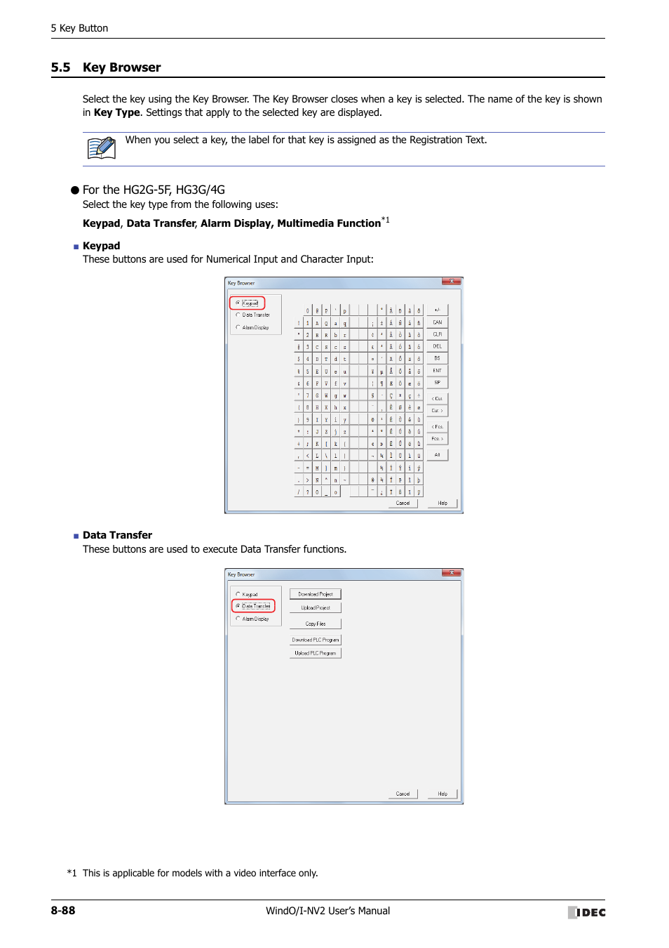 5 key browser, For the hg2g-5f, hg3g/4g, Key browser -88 | IDEC High Performance Series User Manual | Page 412 / 1448