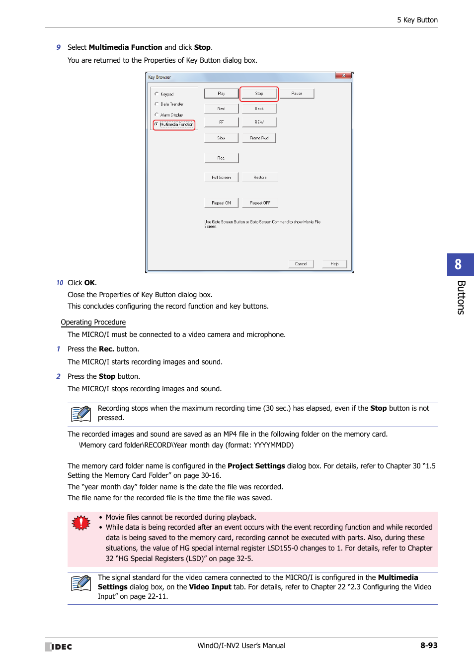 Bu tton s | IDEC High Performance Series User Manual | Page 417 / 1448