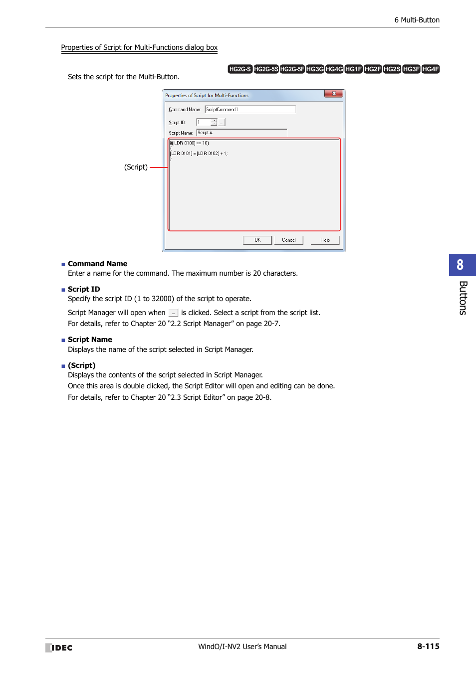 Bu tton s | IDEC High Performance Series User Manual | Page 439 / 1448