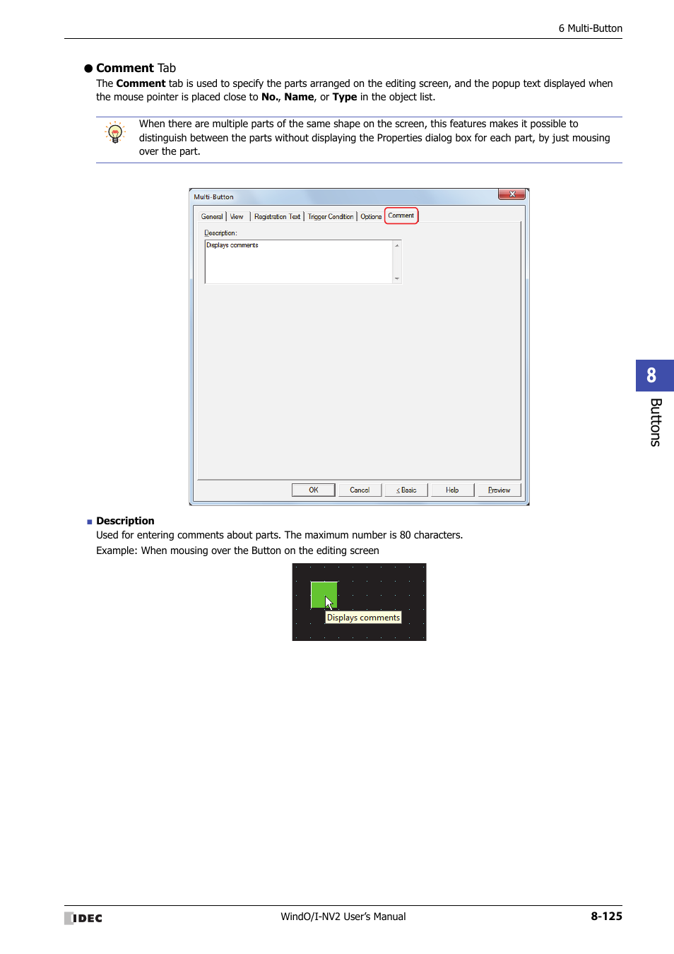 Comment tab | IDEC High Performance Series User Manual | Page 449 / 1448