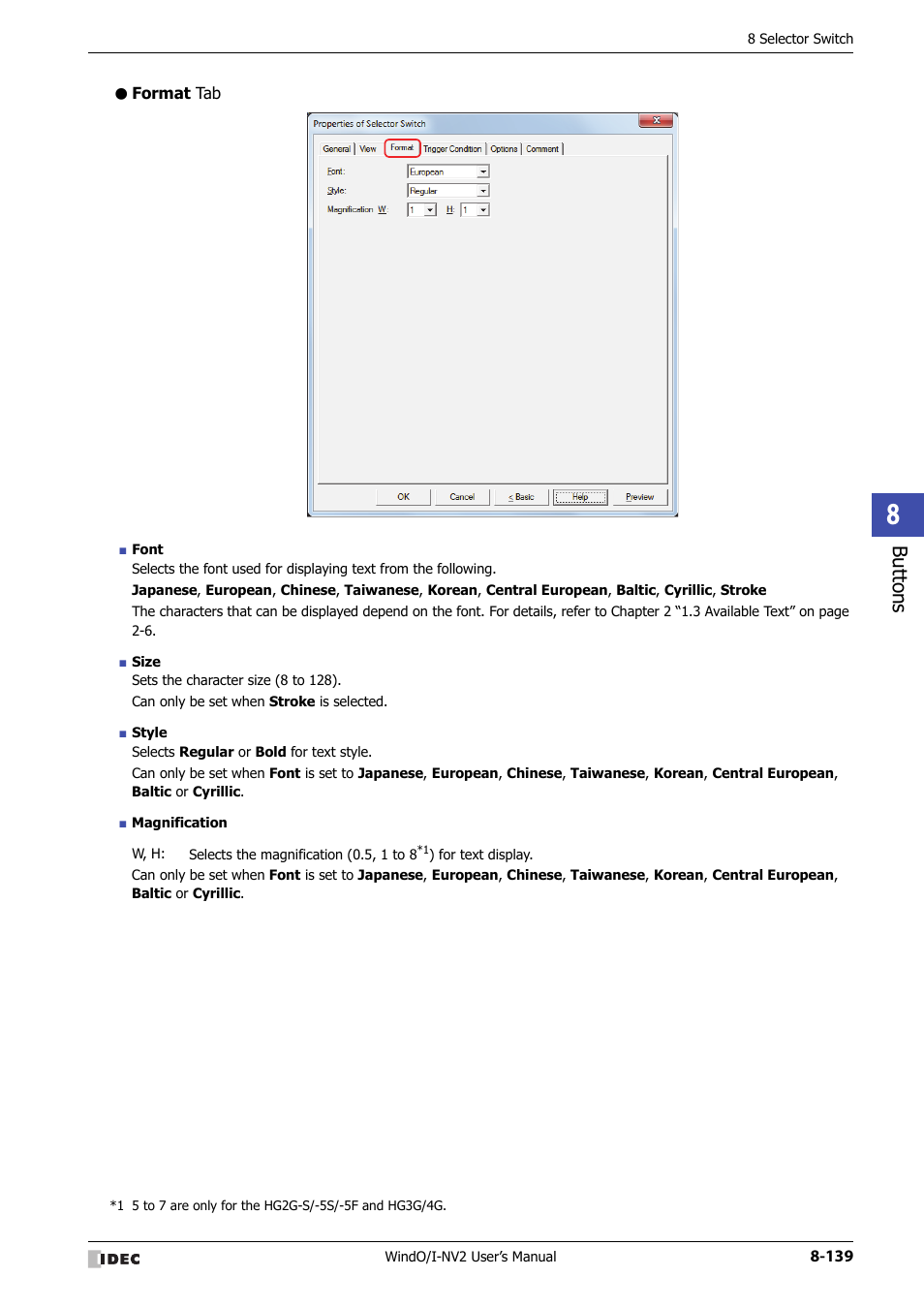 Format tab, Bu tton s | IDEC High Performance Series User Manual | Page 463 / 1448