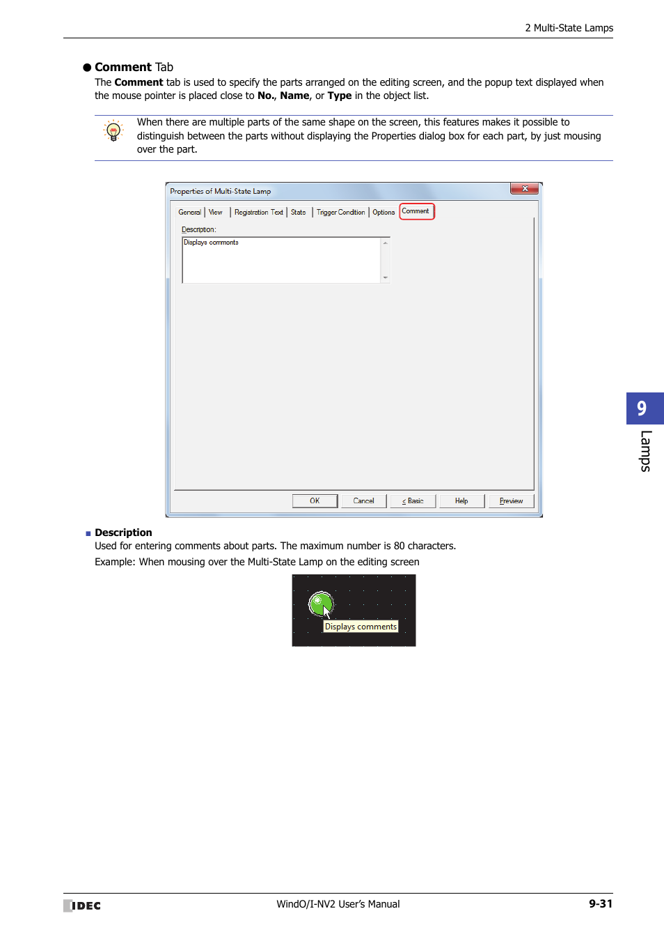 Comment tab | IDEC High Performance Series User Manual | Page 511 / 1448