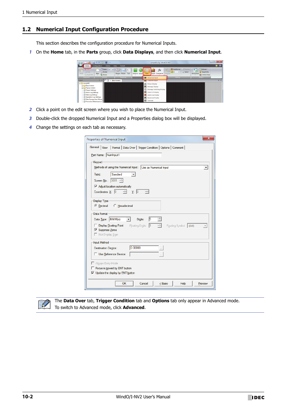 2 numerical input configuration procedure, Numerical input configuration procedure -2 | IDEC High Performance Series User Manual | Page 514 / 1448