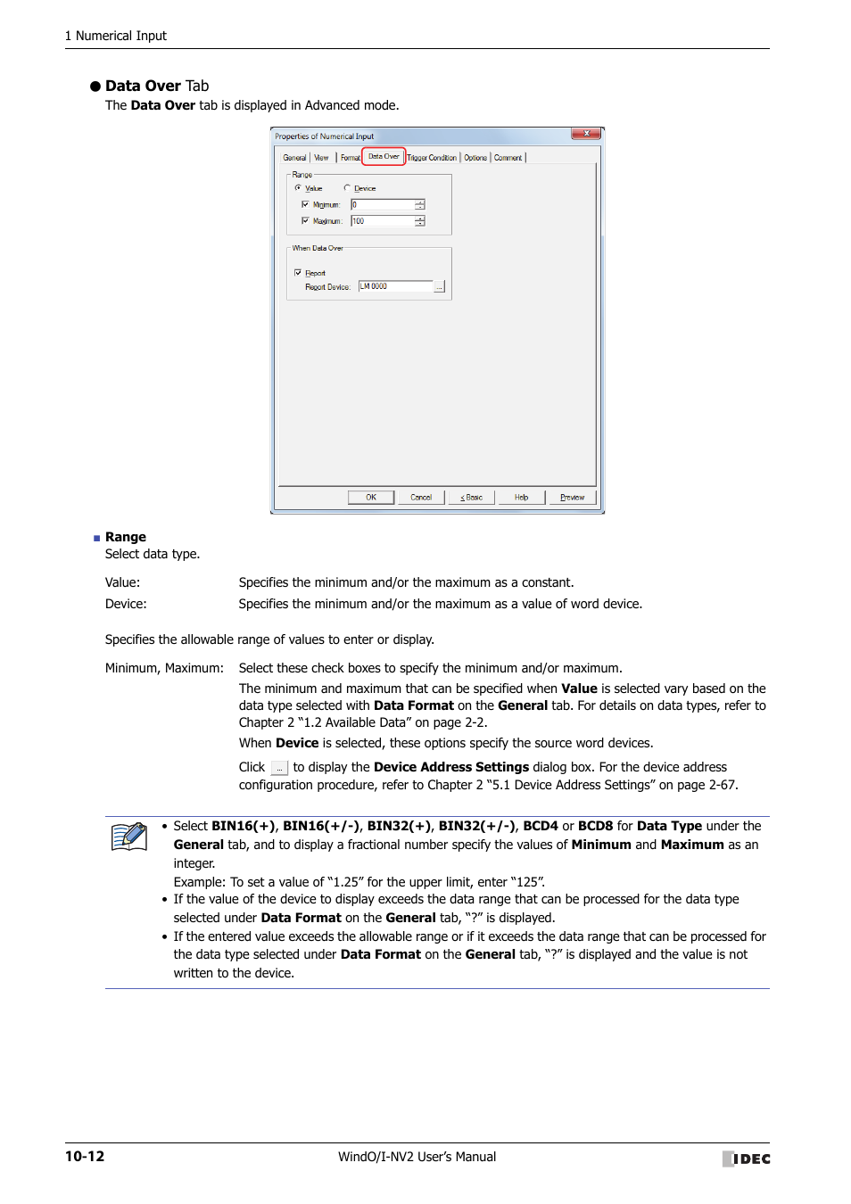 Data over tab | IDEC High Performance Series User Manual | Page 524 / 1448