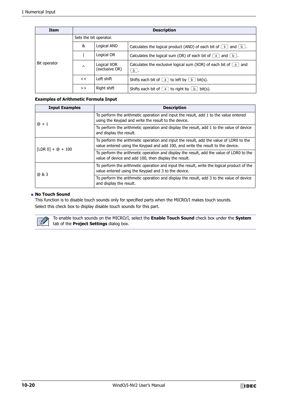 IDEC High Performance Series User Manual | Page 532 / 1448