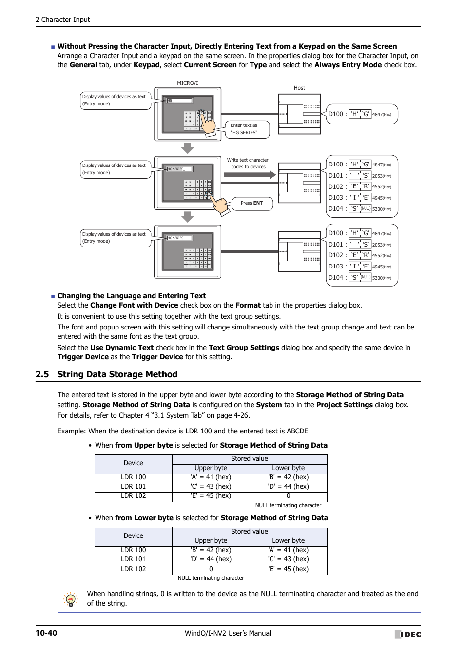 5 string data storage method, String data storage method -40 | IDEC High Performance Series User Manual | Page 552 / 1448