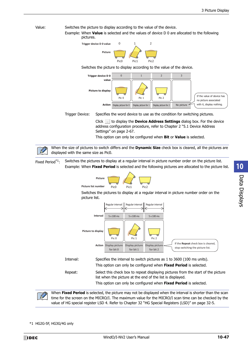 Data displa ys | IDEC High Performance Series User Manual | Page 559 / 1448