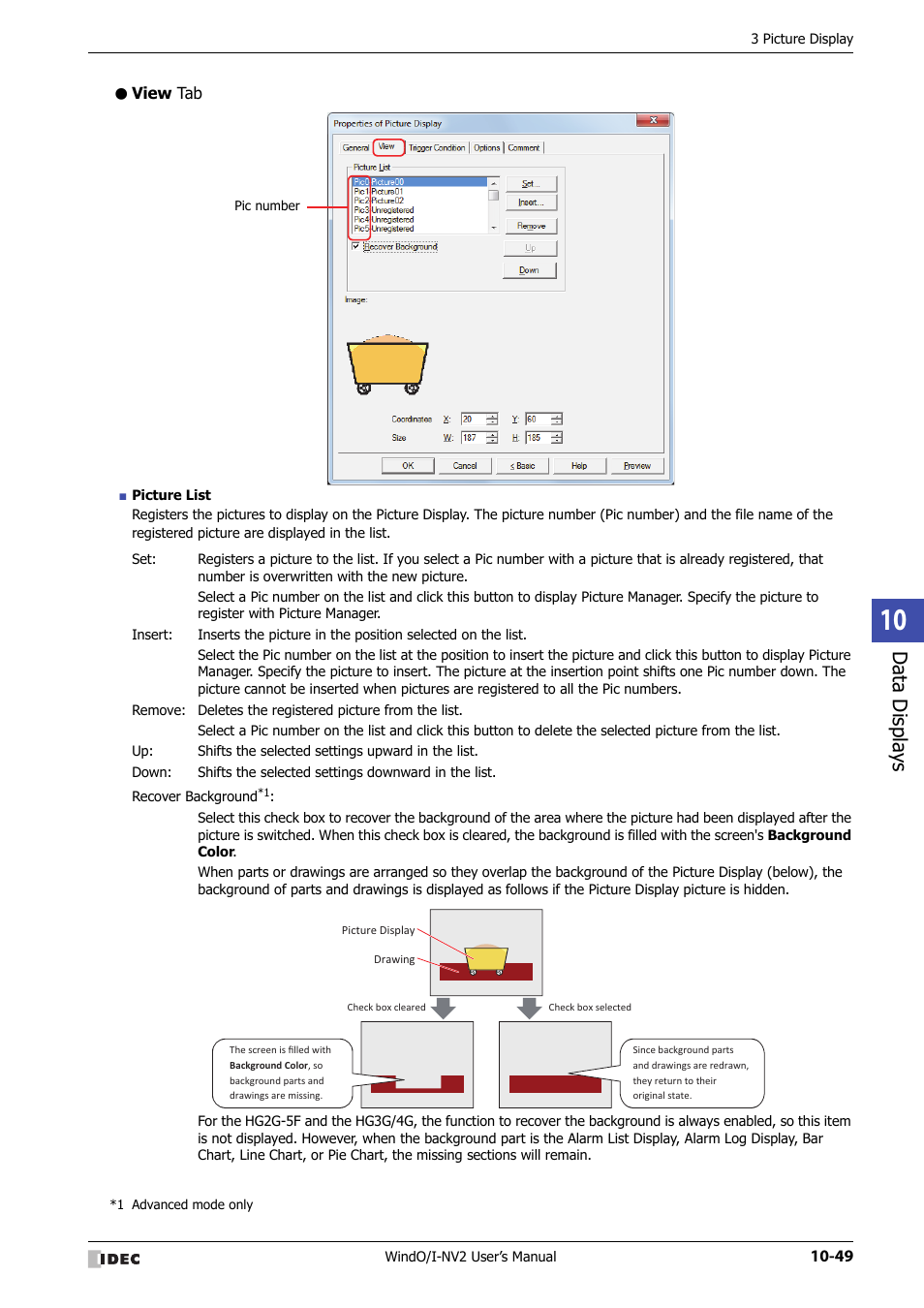 View tab, Data displa ys | IDEC High Performance Series User Manual | Page 561 / 1448