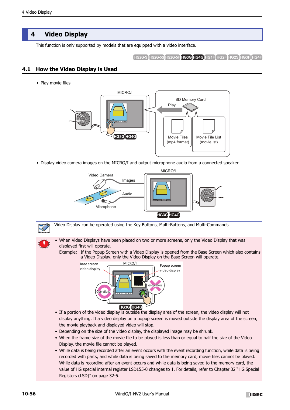 4 video display, 1 how the video display is used, Video display -56 | How the video display is used -56, 4video display | IDEC High Performance Series User Manual | Page 568 / 1448