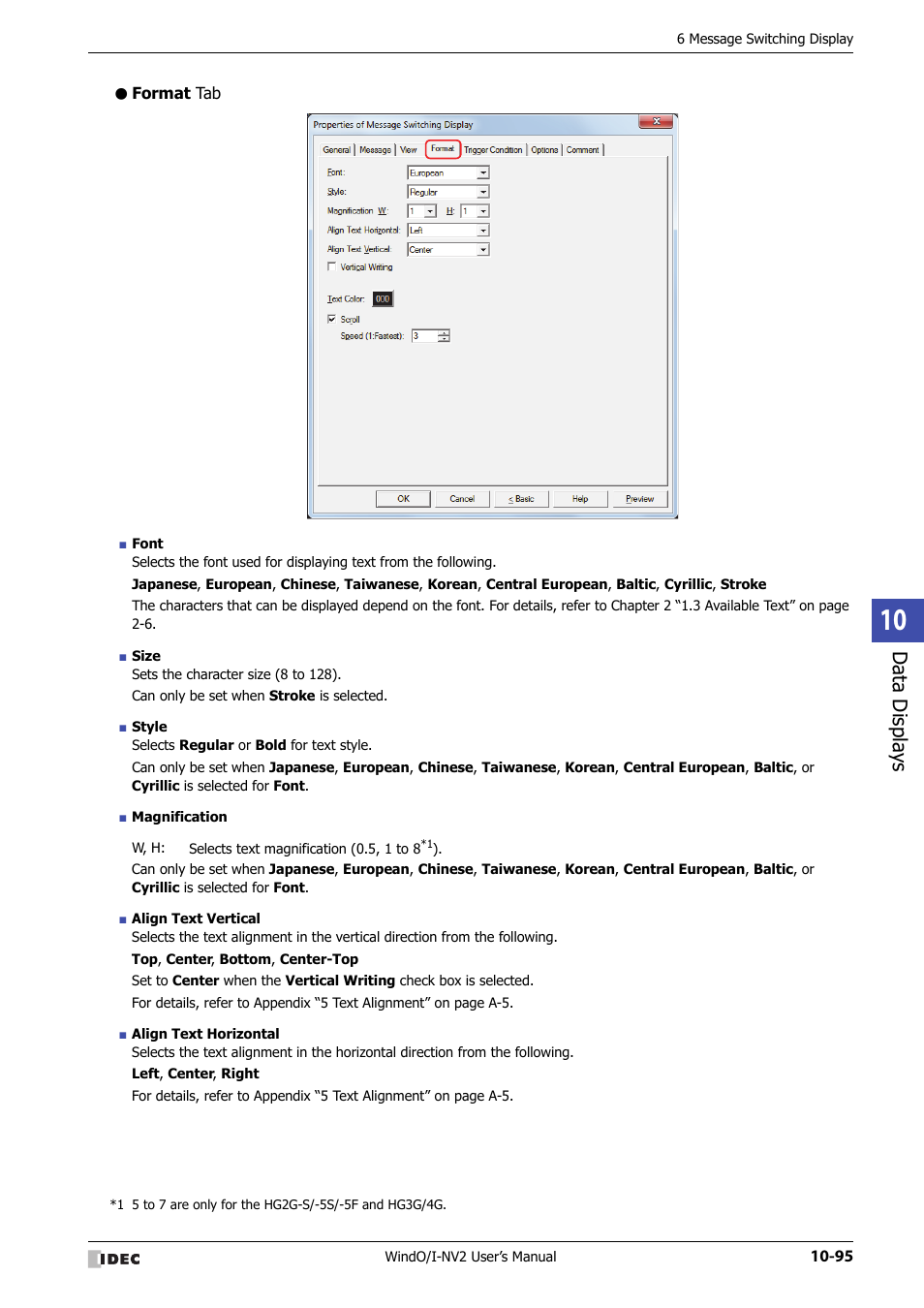 Format tab, Data displa ys | IDEC High Performance Series User Manual | Page 607 / 1448