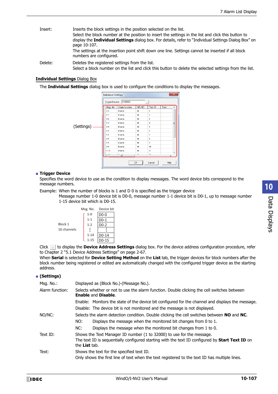 Data displa ys | IDEC High Performance Series User Manual | Page 619 / 1448