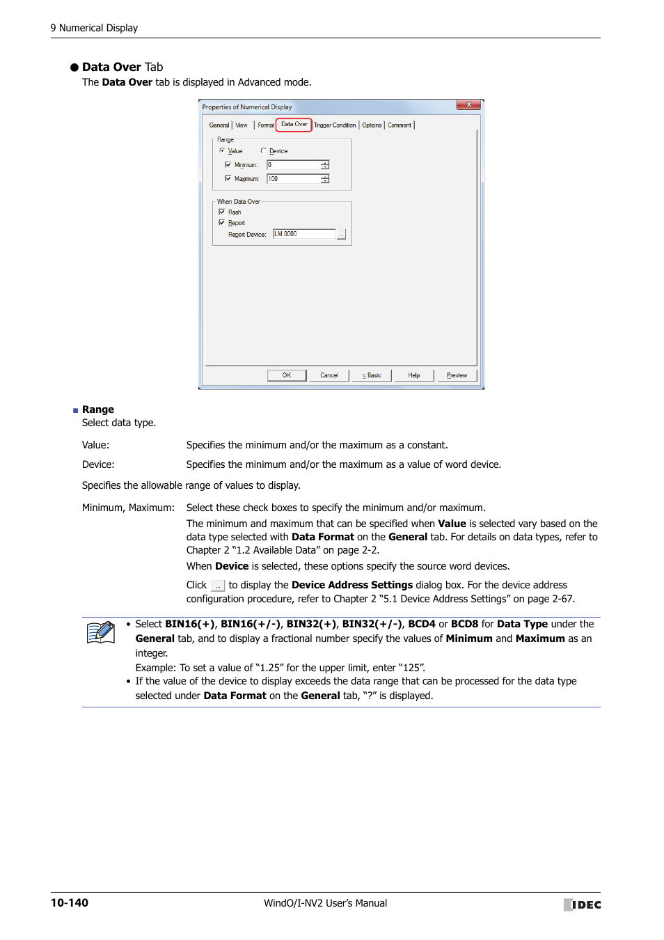 Data over tab | IDEC High Performance Series User Manual | Page 652 / 1448