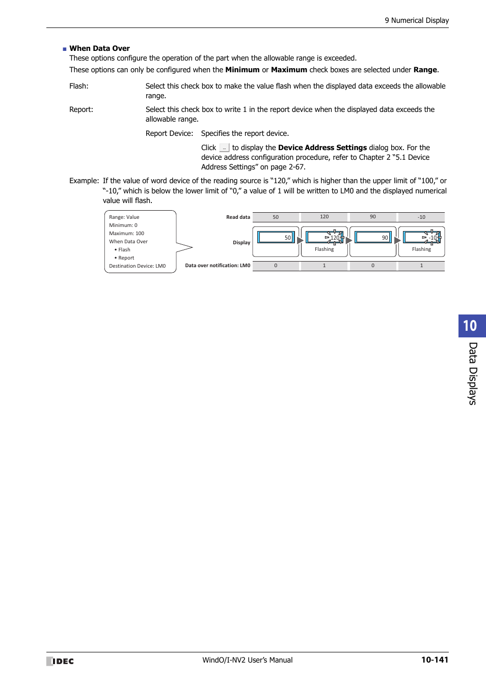 Data displa ys | IDEC High Performance Series User Manual | Page 653 / 1448