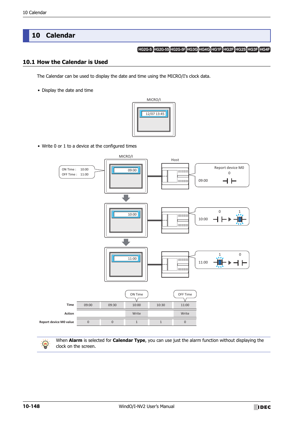 10 calendar, 1 how the calendar is used, Calendar -148 | How the calendar is used -148 | IDEC High Performance Series User Manual | Page 660 / 1448