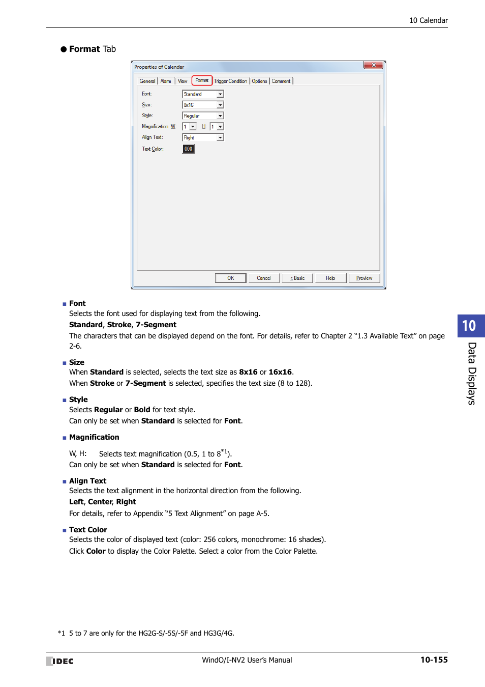 Format tab, Data displa ys | IDEC High Performance Series User Manual | Page 667 / 1448