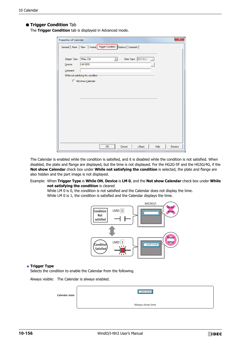 Trigger condition tab | IDEC High Performance Series User Manual | Page 668 / 1448