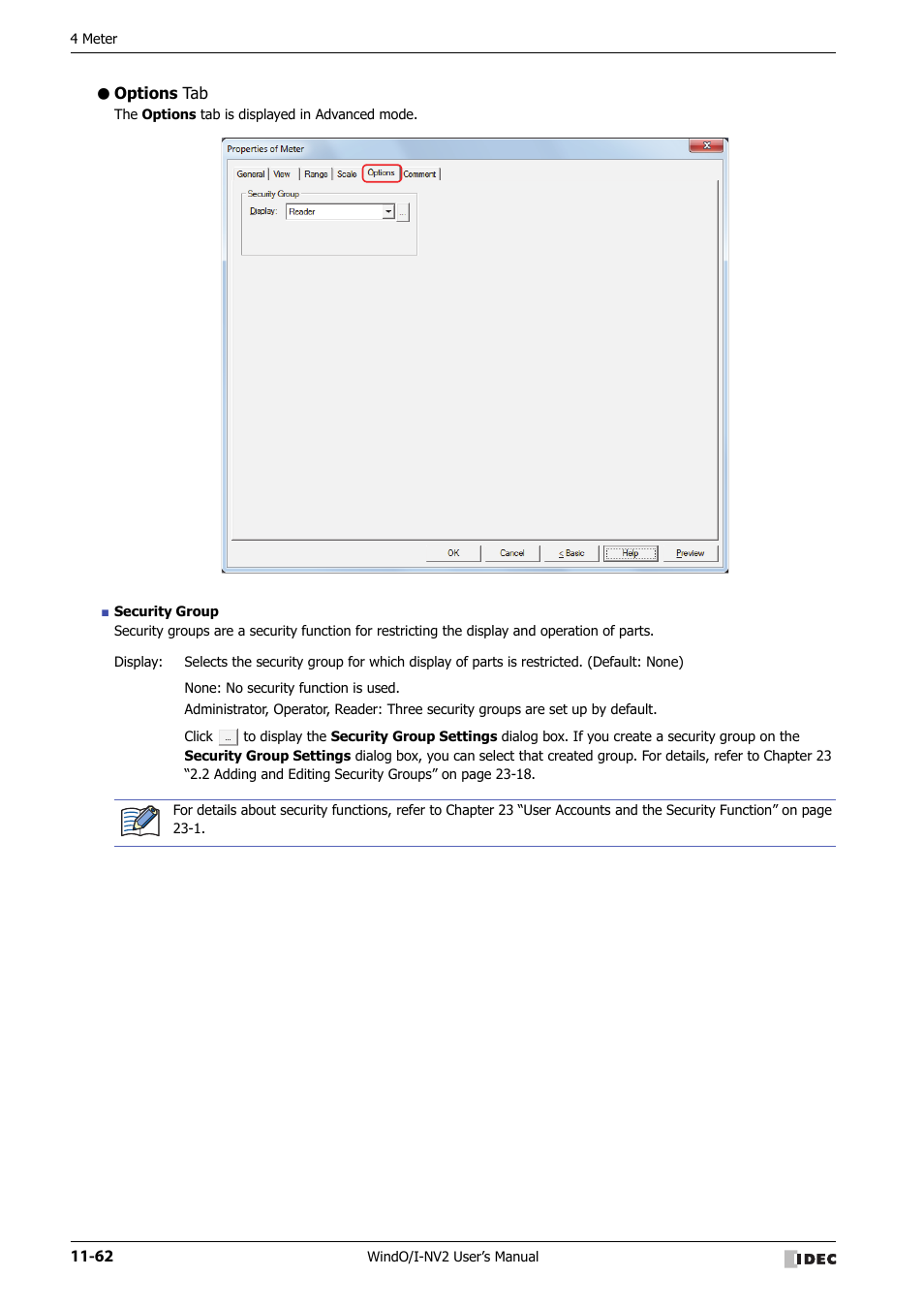 Options tab | IDEC High Performance Series User Manual | Page 734 / 1448