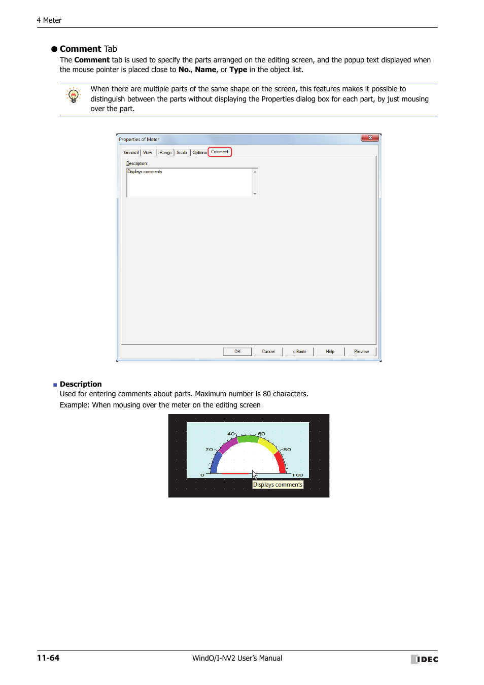 Comment tab | IDEC High Performance Series User Manual | Page 736 / 1448