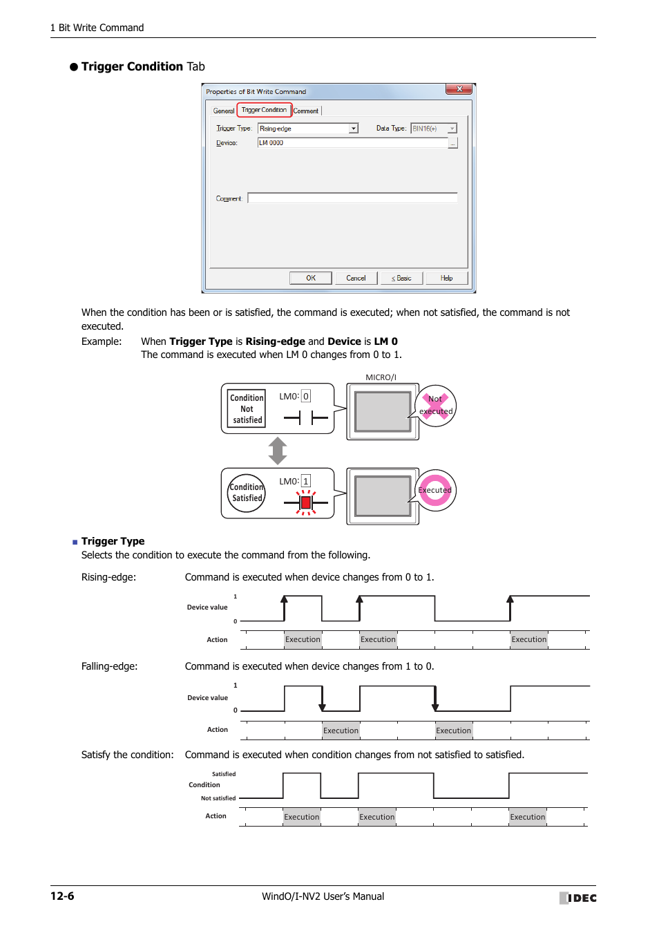 Trigger condition tab | IDEC High Performance Series User Manual | Page 742 / 1448