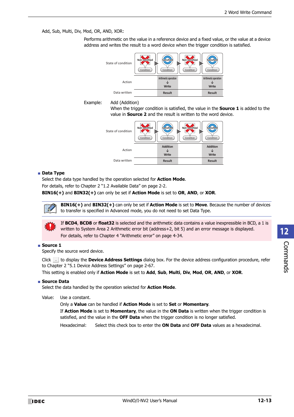 Commands | IDEC High Performance Series User Manual | Page 749 / 1448