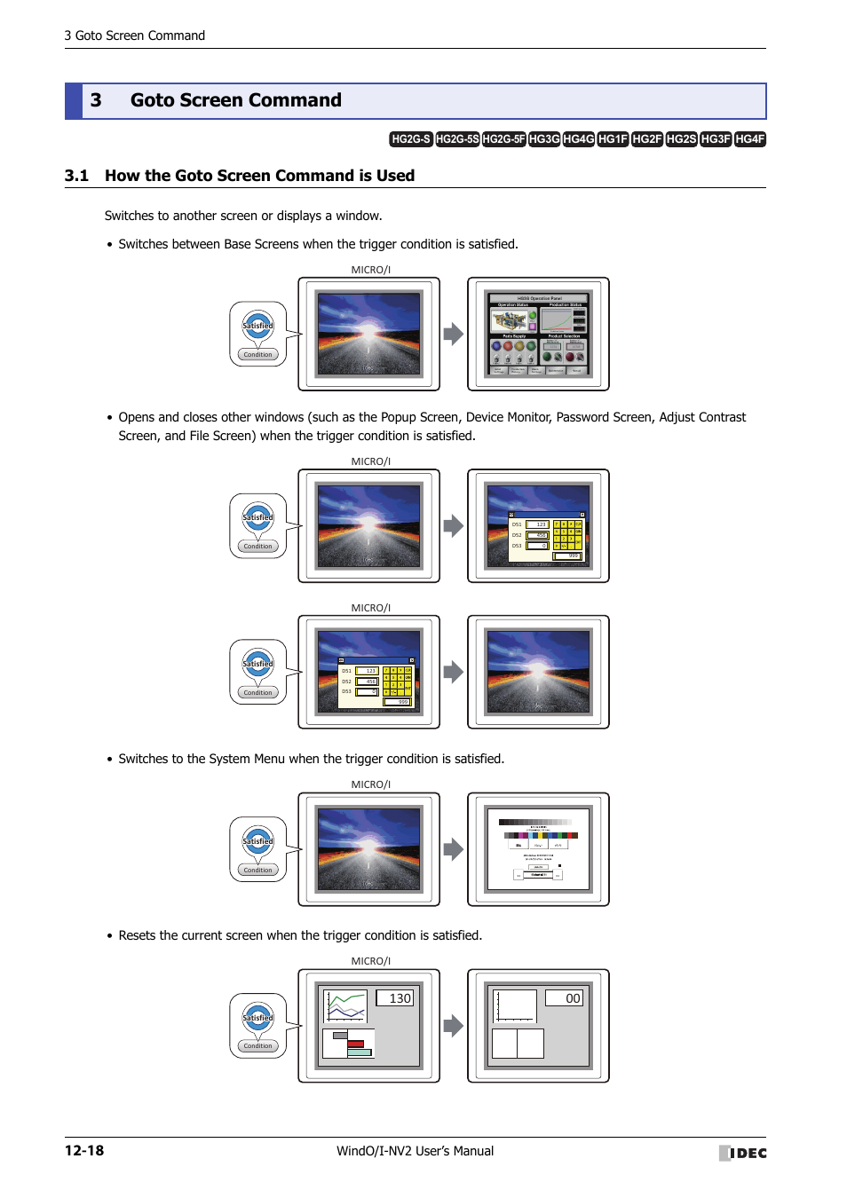 3 goto screen command, 1 how the goto screen command is used, Goto screen command -18 | How the goto screen command is used -18, 3goto screen command, Windo/i-nv2 user’s manual | IDEC High Performance Series User Manual | Page 754 / 1448