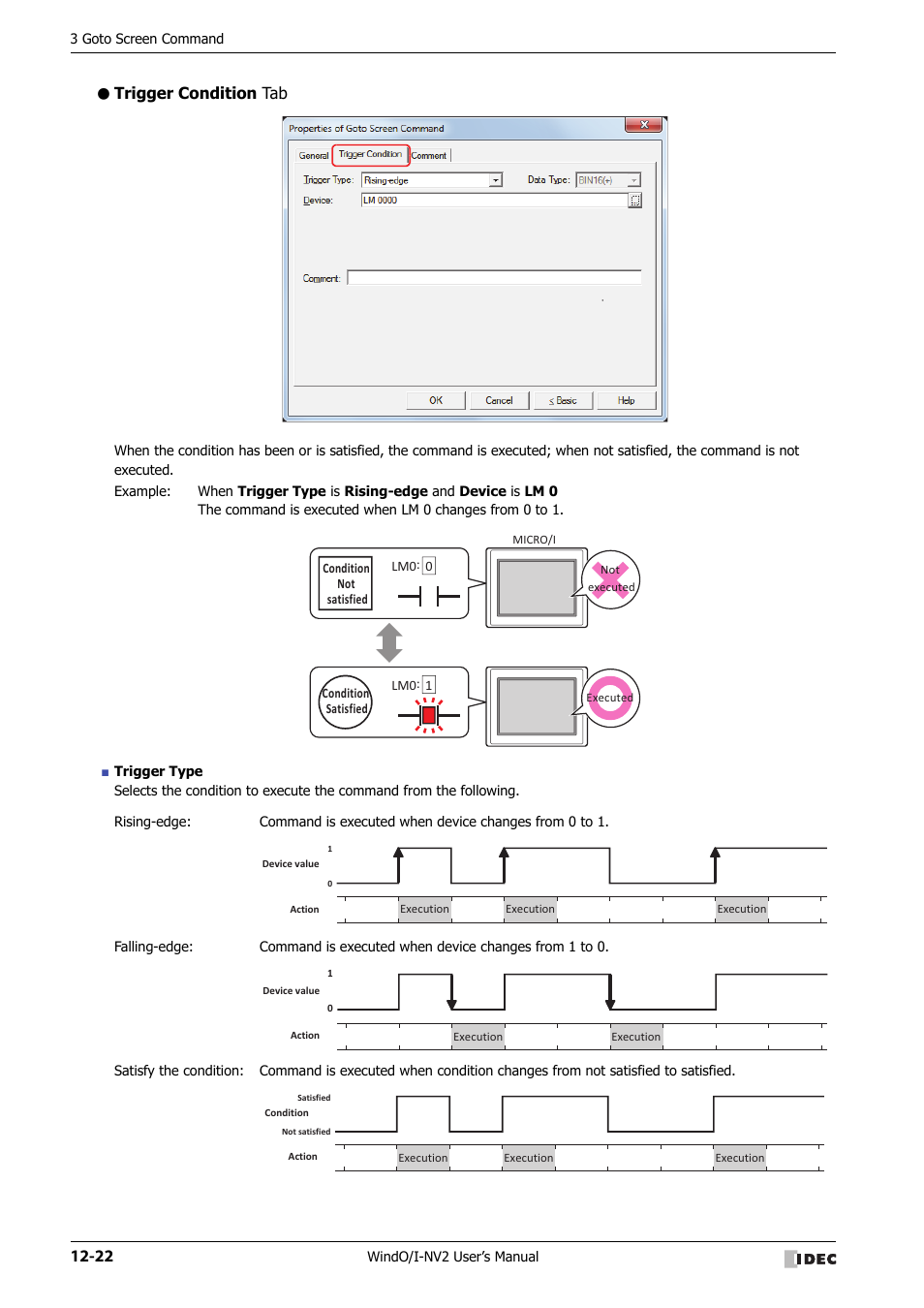 Trigger condition tab | IDEC High Performance Series User Manual | Page 758 / 1448