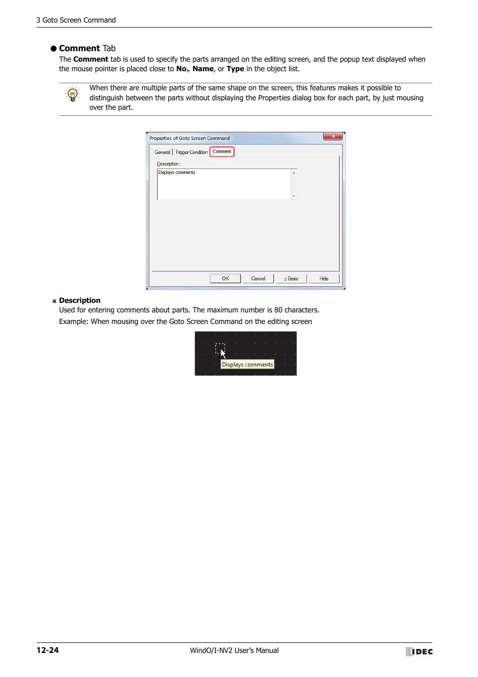 Comment tab | IDEC High Performance Series User Manual | Page 760 / 1448