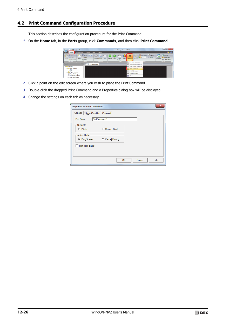 2 print command configuration procedure, Print command configuration procedure -26 | IDEC High Performance Series User Manual | Page 762 / 1448