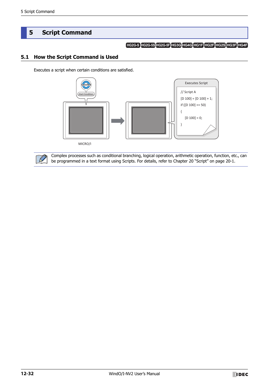 5 script command, 1 how the script command is used, Script command -32 | How the script command is used -32, 5script command | IDEC High Performance Series User Manual | Page 768 / 1448