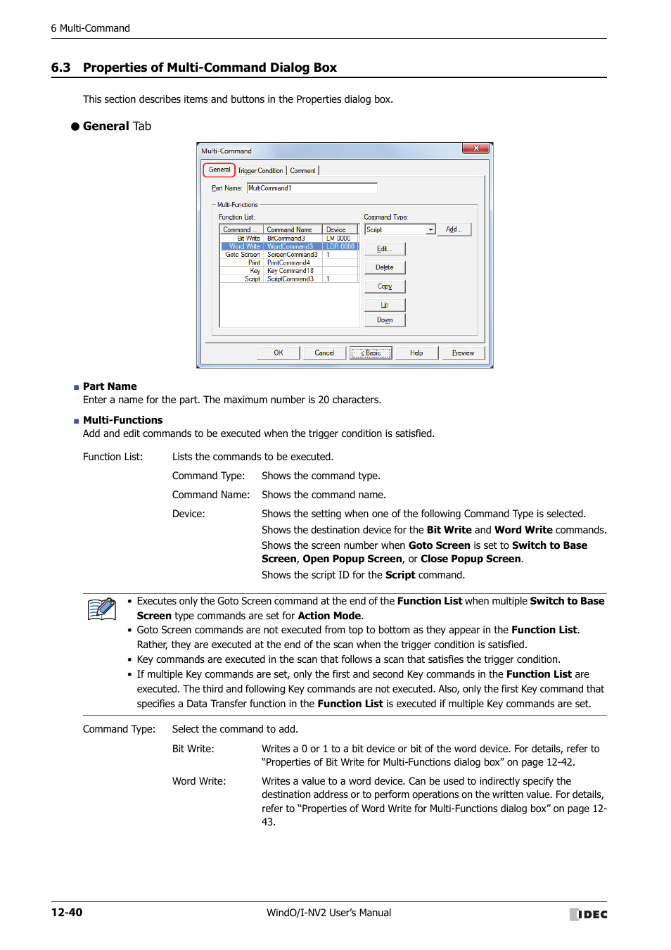 3 properties of multi-command dialog box, General tab, Properties of multi-command dialog box -40 | IDEC High Performance Series User Manual | Page 776 / 1448